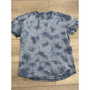 BYLT Shirt Mens Size Large Tee Drop Cut Short Sleeve Crewneck Tie Dye Blue